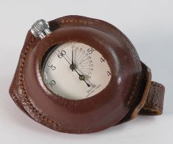 Smiths stainless steel Yachting Timer in leather holder.