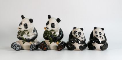 Wade Panda Bear figures from Wade Animaland series including Ping Ping & a similar one, with had