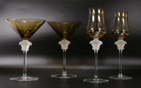 Rosenthal for Versace Medusa head glass Ochre Martini glasses & two boxed Port glasses, tiny chip to