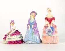 Three Royal Doulton early miniature figures comprising Chloe M29,Veronica M64 and The Paisley