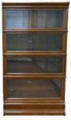 20th century oak Globe Wernicke four section bookcase, height 156cm, depth 30cm & width 87cm