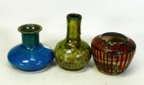 Three Cobridge Stoneware Vases, tallest 11.5cm(3)