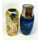 Two Royal Doulton Stoneware Art Nouveau Style Vases, tallest 21.5cm(2)