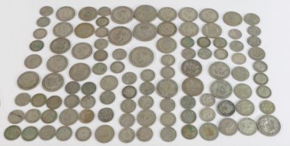 A collection of pre-1947 Silver coins, 316g.