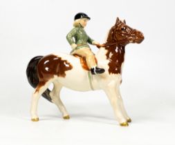 Beswick girl on skewbald pony 1499