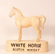 Ceramic White Horse Whiskey Advertsing figure , height 23cm