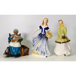 A collection of China lady Figures including Royal Doulton Character Figure Nanny Hn2221. Royal