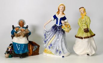 A collection of China lady Figures including Royal Doulton Character Figure Nanny Hn2221. Royal