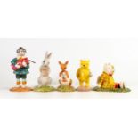 Royal Doulton Winnie the Pooh figures of Kanga & Roo WP8, Pooh Lights the candle WP11 and Rabbit