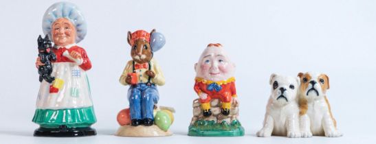 Two Royal Doulton figures of Humpty Dumpty and Old Mother Hubbard, both limited edition of 1500,