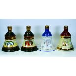 Four Sealed Bells Pottery Whiskey Decanters including Royal Commemorative & Christmas Theme items(4)