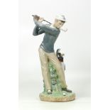 Lladro figure Golfer man 4824. Height 28cm