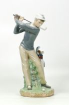 Lladro figure Golfer man 4824. Height 28cm