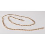 9ct gold 22 inch necklace, 12.9g.