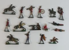 A collection of vintage lead WWI & earlier metal toy model soldiers, tallest 7cm