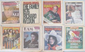 A Collection of 1970's Rolling Stones Magazines. Including cover art of Neil Young, Muhammed Ali,