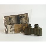 A pair of Steiner, Bayreuth, West Germany 8 x 30E binoculars together with postcard photographs