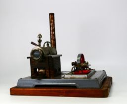 Quality Antique Live Steam Horizontal Model Engine, height 26cm