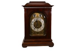Edwardian Mahogany cased Junghans Westminster chime bracket clock, height 43cm