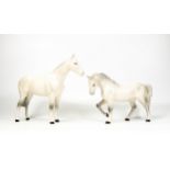 Beswick Grey Imperial Horse 1557 & Stocky Jogging Mare 855(2)