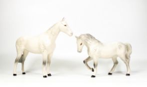 Beswick Grey Imperial Horse 1557 & Stocky Jogging Mare 855(2)