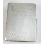 Silver cigarette case, B'ham 1937, weight 174.0g. Monogram to front.