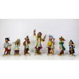 Set of Seven Dresden Monkey Band Figures