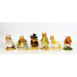 Royal Doulton Brambly Hedge figures to include Basil DBH14, Old Mrs EyeBright DBH9, Conker DBH21,