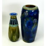 Two Royal Doulton Art Nouveau Style Stoneware Vases, tallest 25.5cm(2)