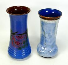 Royal Doulton Lambeth Art Nouveau Stoneware Vase together with similar by Minnie Webb, tallest 20m(