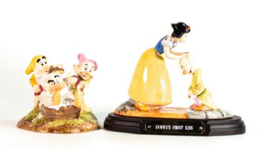 Royal Doulton Figures comprising of Disney Showcase Collection, Dopey's First Kiss and Grumpys