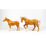 Beswick Palomino Small Stallion 1922 & Stocky Jogging Mare 855(2)