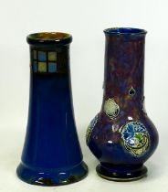 Two Royal Doulton Art Nouveau Style Vases, tallest 18.5cm