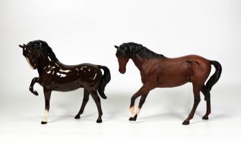 Beswick Spirit of Youth 2703 & Head Tucked Horse 1549(2)