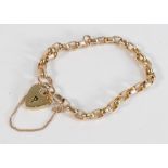 9ct gold ladies bracelet, 7g,