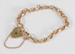 9ct gold ladies bracelet, 7g,