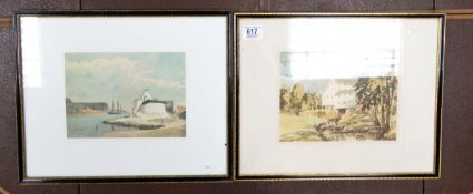 George Lionel BEHREND (1868-1950) two watercolours with landscape scenes, largest 34 x 42cm(2)