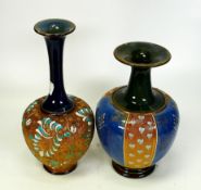 Two Royal Doulton Art Nouveau Style Stoneware Vase & Chine Vase, tallest 25.5cm(2)