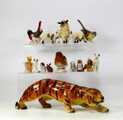 A collection of West German Animals & figures including Tiger, Birds, Dogs , lambs etc