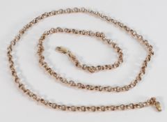 Quality 9ct gold 26 inch belcher necklace, 14.4g.