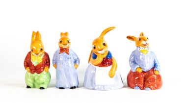 Royal Doulton Bunnykins Limited Edition Figures of Freddie, Billie, Mary and Reggie to Commemorate