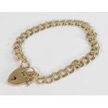 9ct gold ladies bracelet, 12.8g,