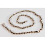 Quality 9ct gold rope chain necklace, 18.4g.