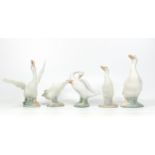 Four Lladro figures of Geese & Swans, tallest 13cm(4)