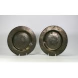 Two Georgian Pewter Plates Marked William Wright London, diameter 20cm(2)