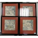 Series of Four Framed Chinese Prints, frame size 41cm x 43cm(4)