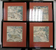 Series of Four Framed Chinese Prints, frame size 41cm x 43cm(4)