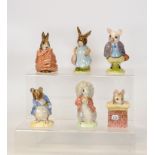 Royal Albert BP6 Beatrix Potter Figures Poorly Peter Rabbit, Gentleman Mouse made a Bow, Piggling