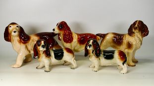 Five Cooper Craft & Similar pottery dog figures, tallest 19cm(5)