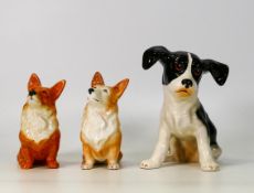 Three Sylvac & Similar Comical Dog Figures, tallest 13cm(3)